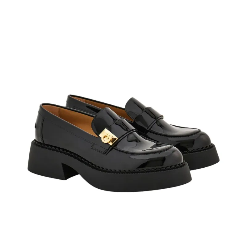 FERRAGAMO Hug Loafers Women's Black-2