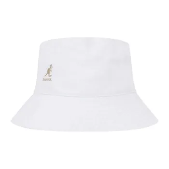KANGOL Cotton Canvas Bucket Hats Unisex White