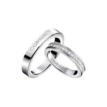 CALVIN KLEIN Titanium Steel Rings Unisex Silver
