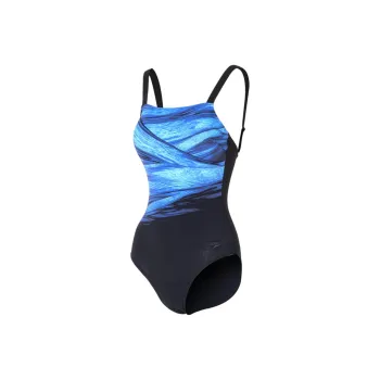 Speedo One-piece Swimsuit Women's Blue Black