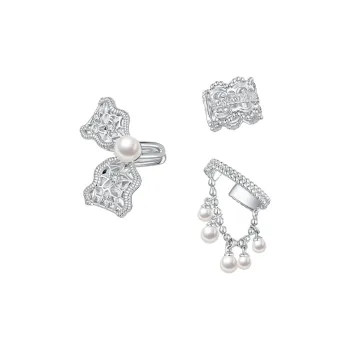 ZEGL Pearl Clip On Earrings Women's