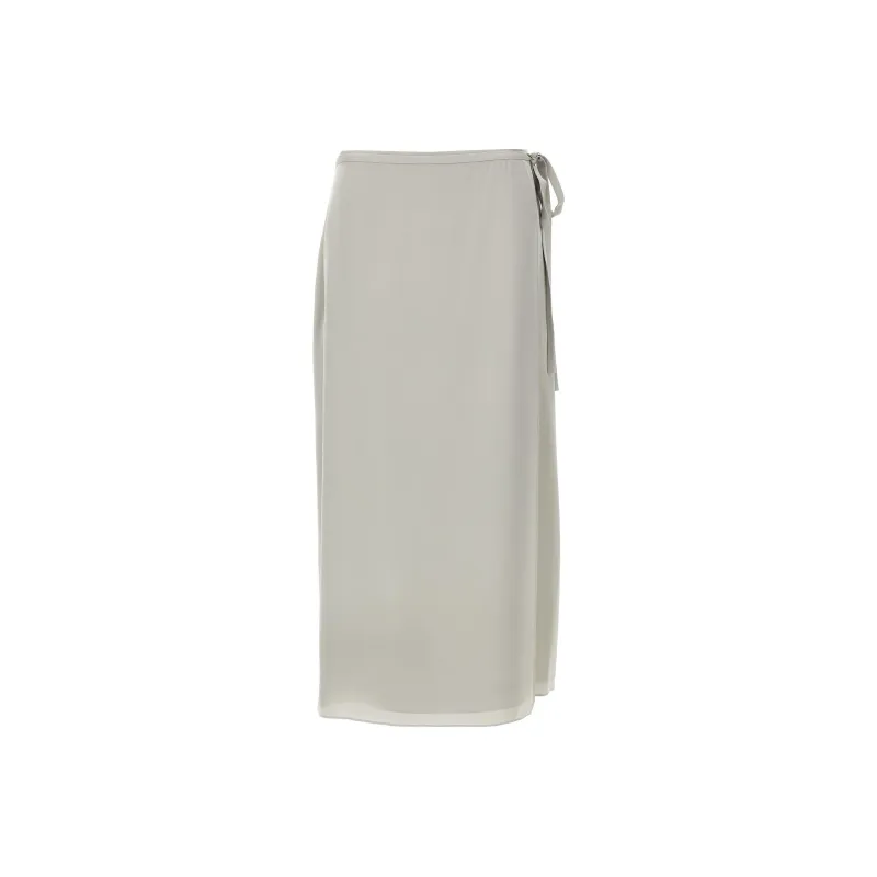 THEORY Flared Hem Wrapped Midi Skirt-0