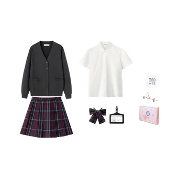 Tokyo Season Skirt Set Women's Gift Box Set, Light Gray Ishikawa+Red Kite, Includes Shirt+Badge+Boxer+Skirt Clip