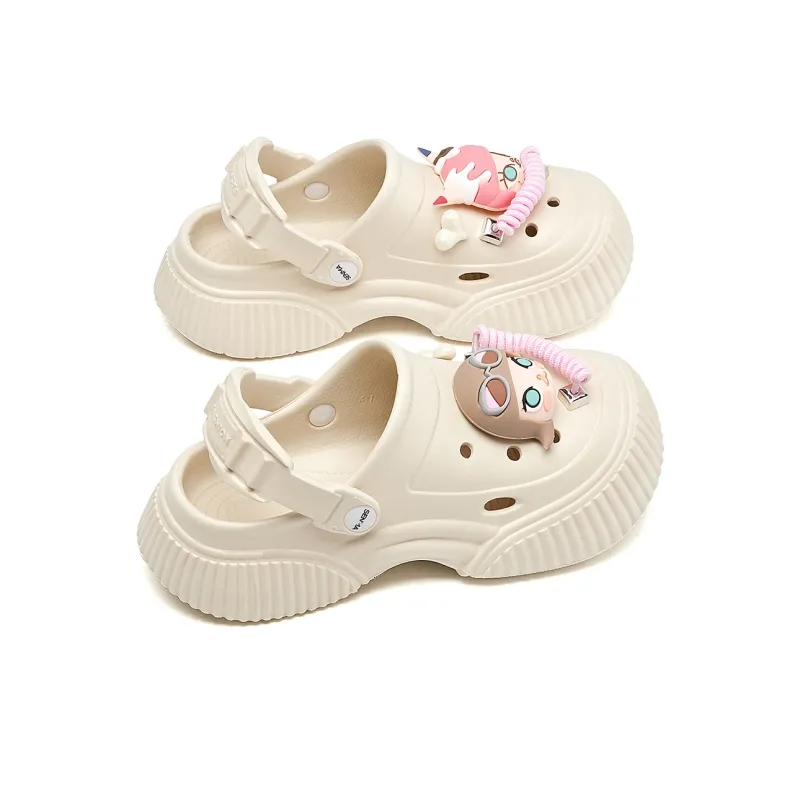 La Chapelle Business Casual Versatile Clogs Women's Beige-2
