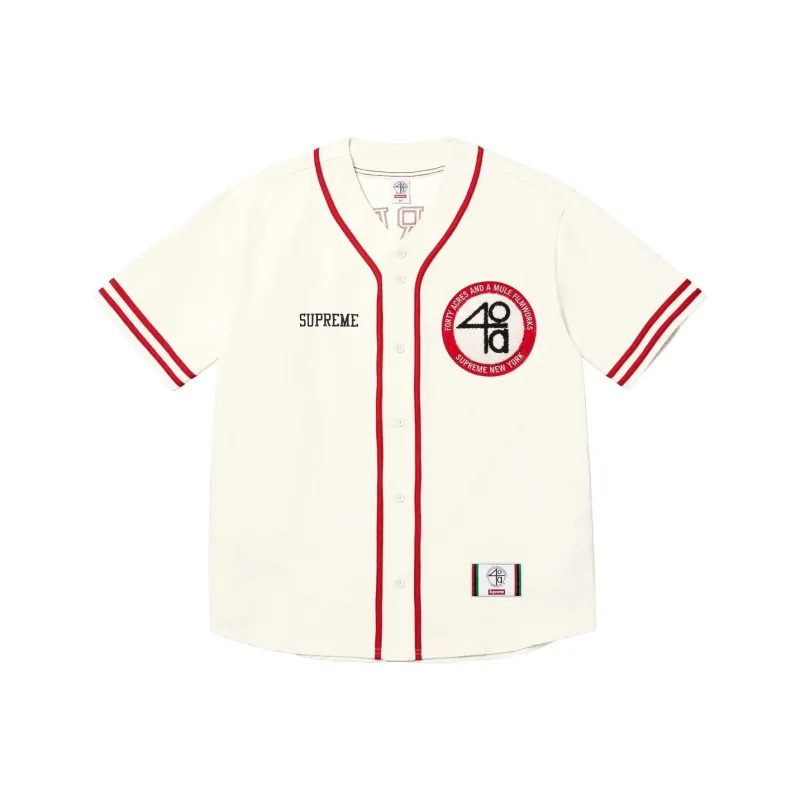 Supreme 40 Acres Twill Baseball Jersey-3