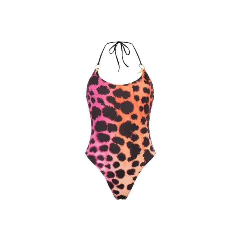 Roberto Cavalli Leopard print Lace up Swimsuit-0