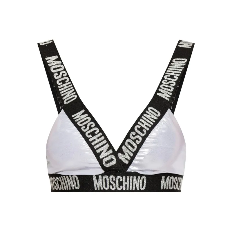 MOSCHINO Logo Band Swimsuit Top-0