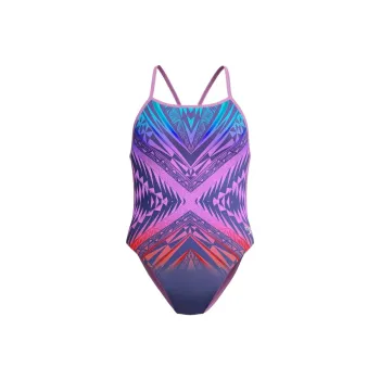 Speedo ClubTrainingPlacementV One piece Swimsuit Women's Pink Blue