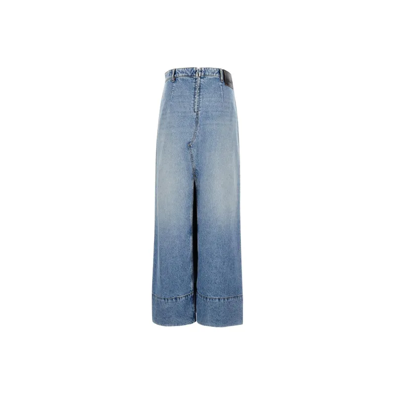 SportMax Piave Logo Patch Denim Skirt-0