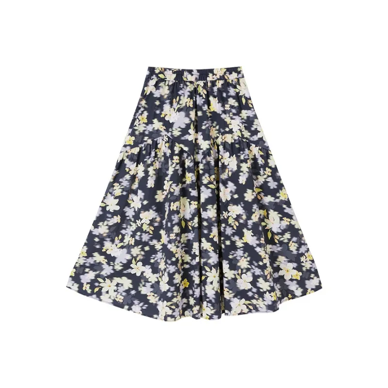 XIANGYING Casual Long Skirt Women's Purple-0
