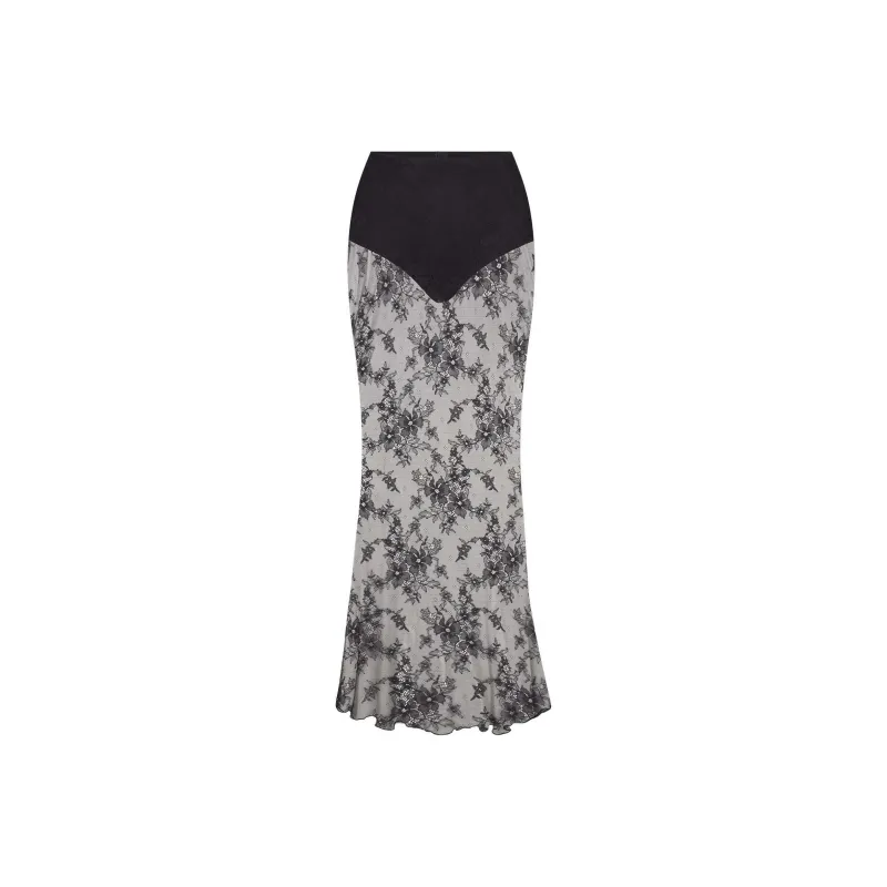 SKIMS LONG SKIRT Casual Long Skirt Women's ONYX/Agate-0
