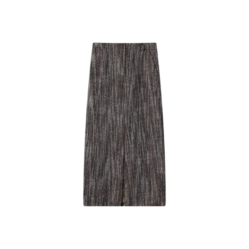 THE SEA LIFE Casual Long Skirt Women's Dark Butterfly Brown-0