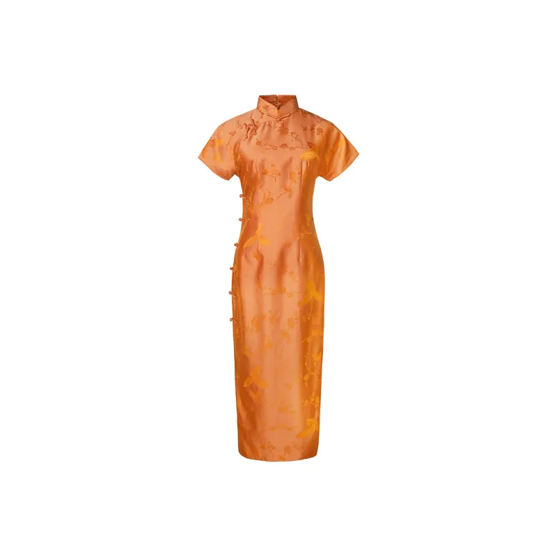 Clothes Cut By Time Cheongsam Women's Orange-0