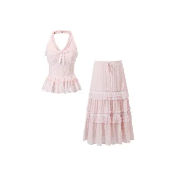 ACAINES Skirt Set Women's Pastel Pink