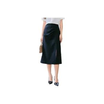 She Enjoys Casual Long Skirts Women's Black