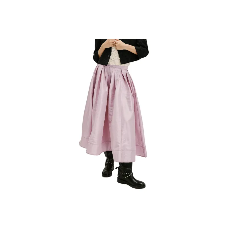 FREE PEOPLE Emilia Full Skirt Casual Long Skirts Women's Plum Blossom Multicolor-0