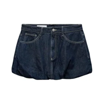 ZARA Trf Denim Short Skirts Women's Blue
