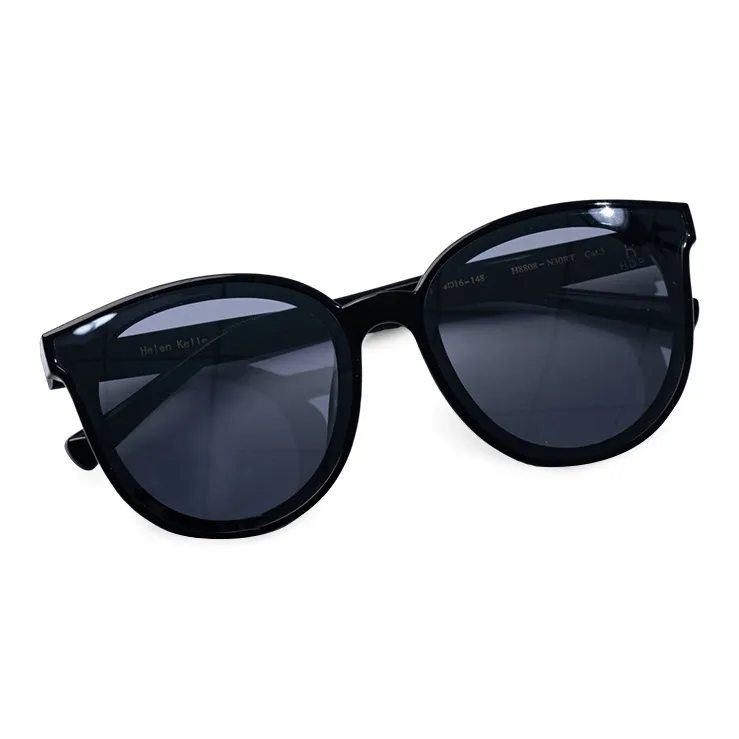 HELEN KELLER Plate Frame Round Sunglasses Unisex-8