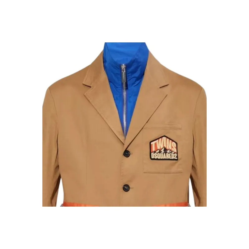 DSQUARED 2 Logo Patch Single Breasted Blazer-4