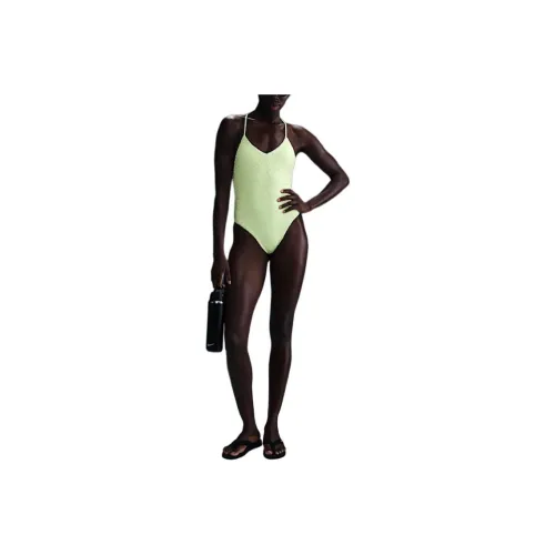 Nike Swoosh One piece Swimsuit Women's Light Yellow/Black