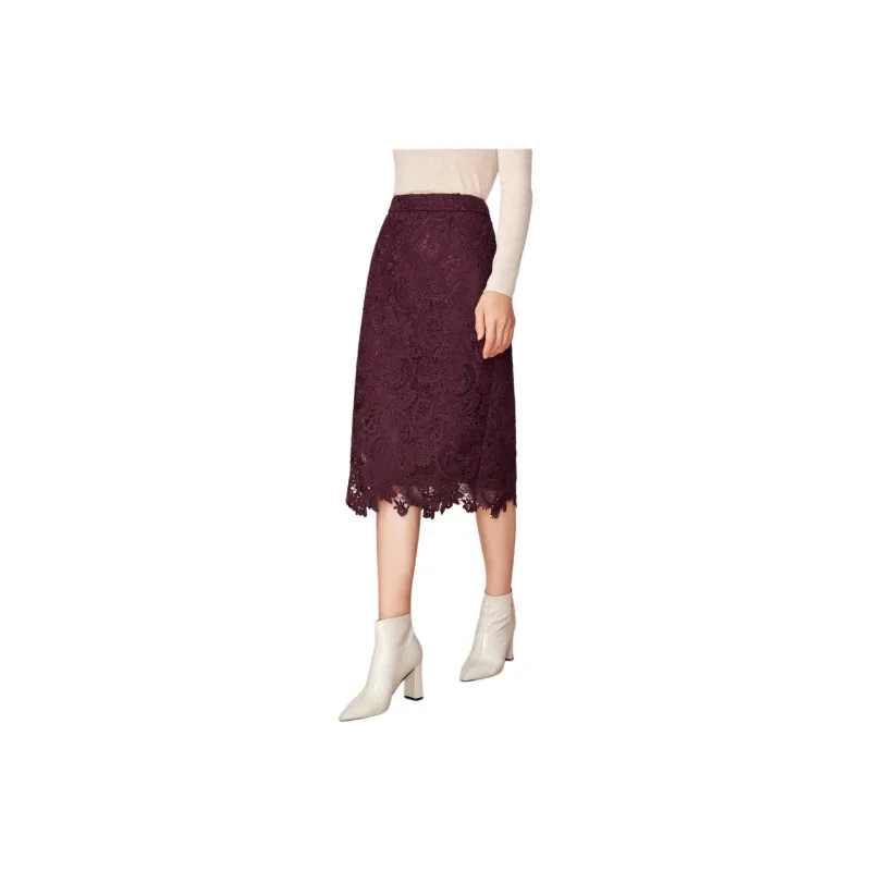 BBLLUUEE Casual Long Skirt Women's Agate Red-0