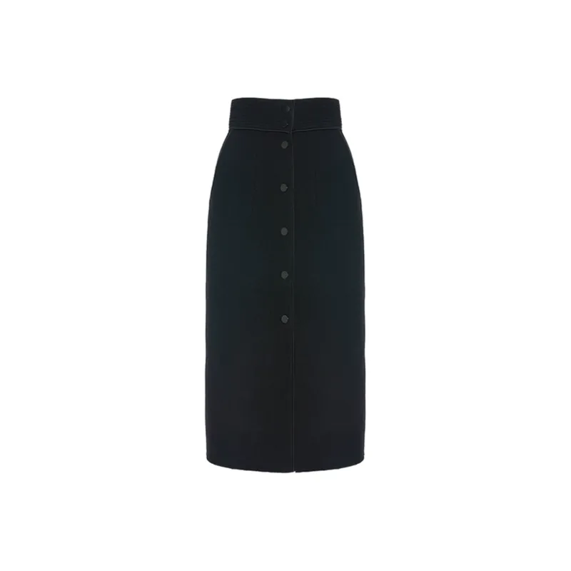 BESIONIA FW23 Casual Long Skirts Women's Black-0