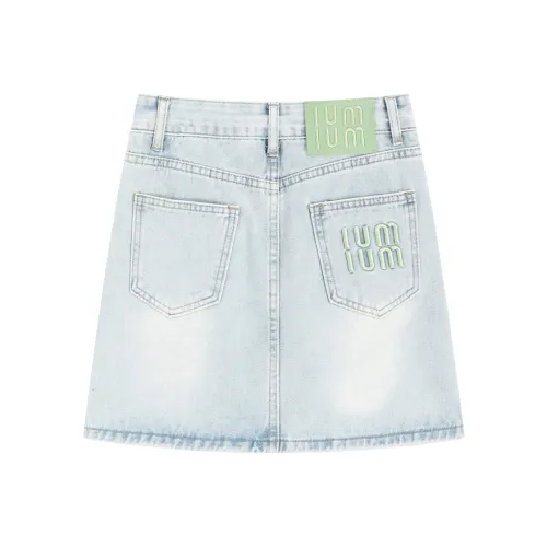 SNZX Denim Short Skirts Women's Light Blue