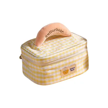 Deli Cotton Fabric Makeup Bag Women's Cheese Color