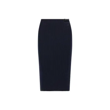 COURREGES Logo Embroidered Knitted Midi Skirt