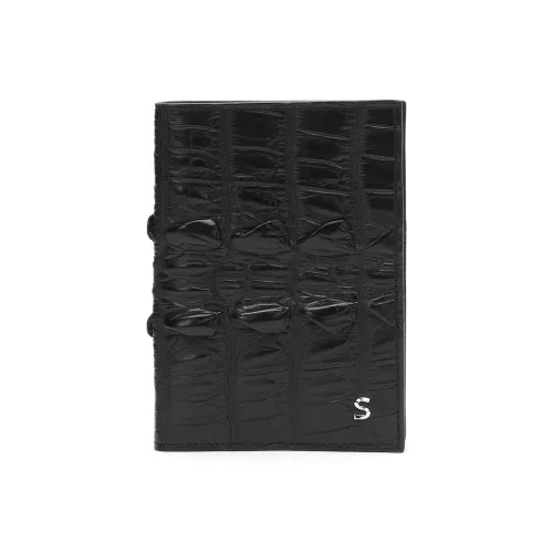 Satchi Crocodile Leather Card Holder Regular Men's Black