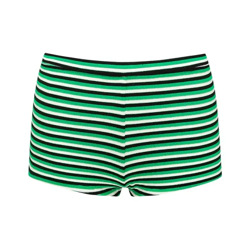 YUKARI SWIM Swimming Shorts Women's Black Green White Stripes