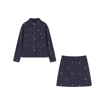 Mo Han Yi Mei Skirt Set Women's Navy Blue