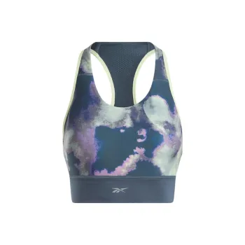 Reebok Running Allover Print Bra Sports Underwear Women's Basketball Blue