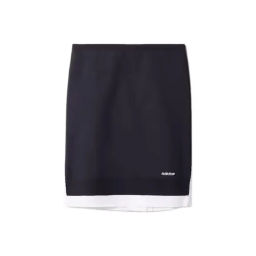 MIU MIU Casual Long Skirt Women's Marine Blue