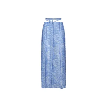 BAUM UND PFERDGARTEN Jessy Rose print Semi sheer Midi Skirt