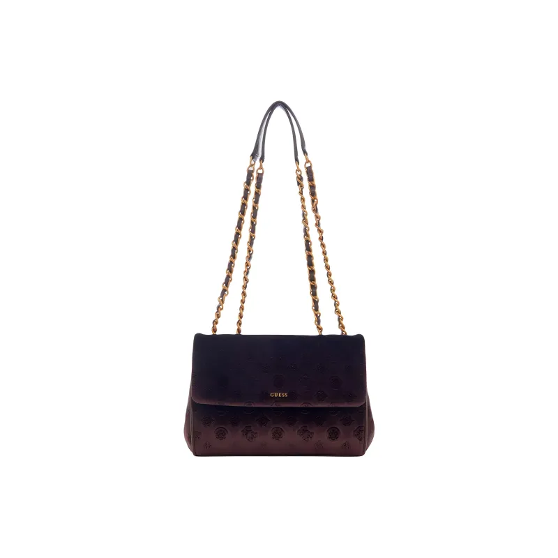 GUESS Velvet Chain Bag Shoulder Bag Crossbody Bag Women's Delray Black-0
