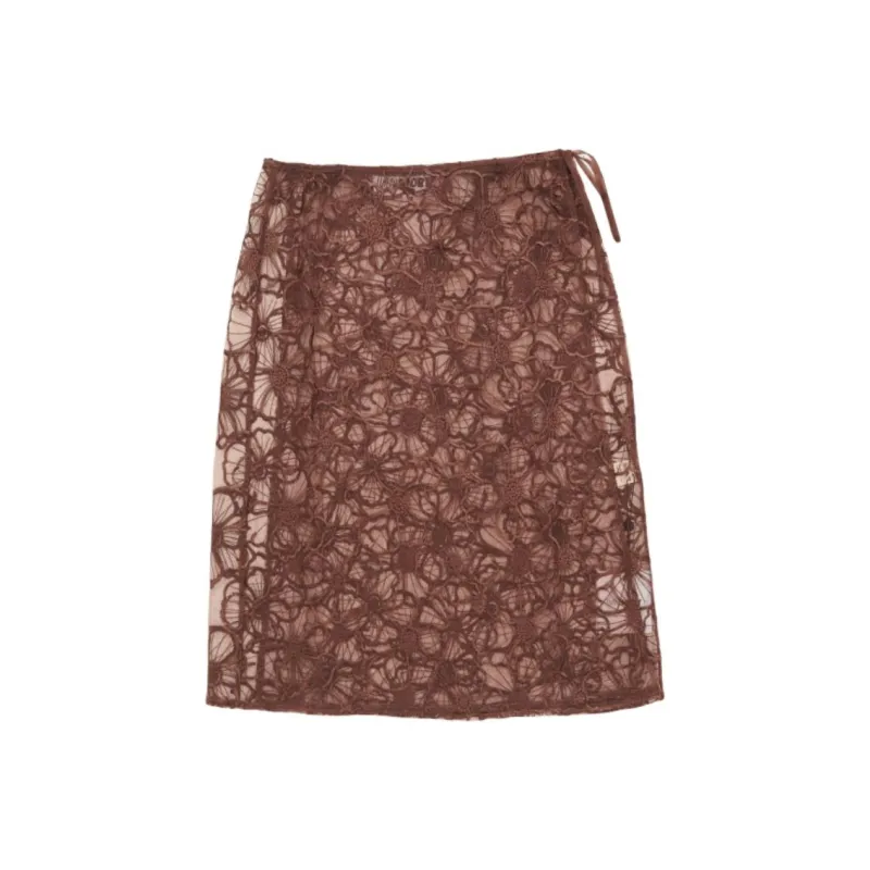 Opera Sport Casual Long Skirts Women's Brown-0