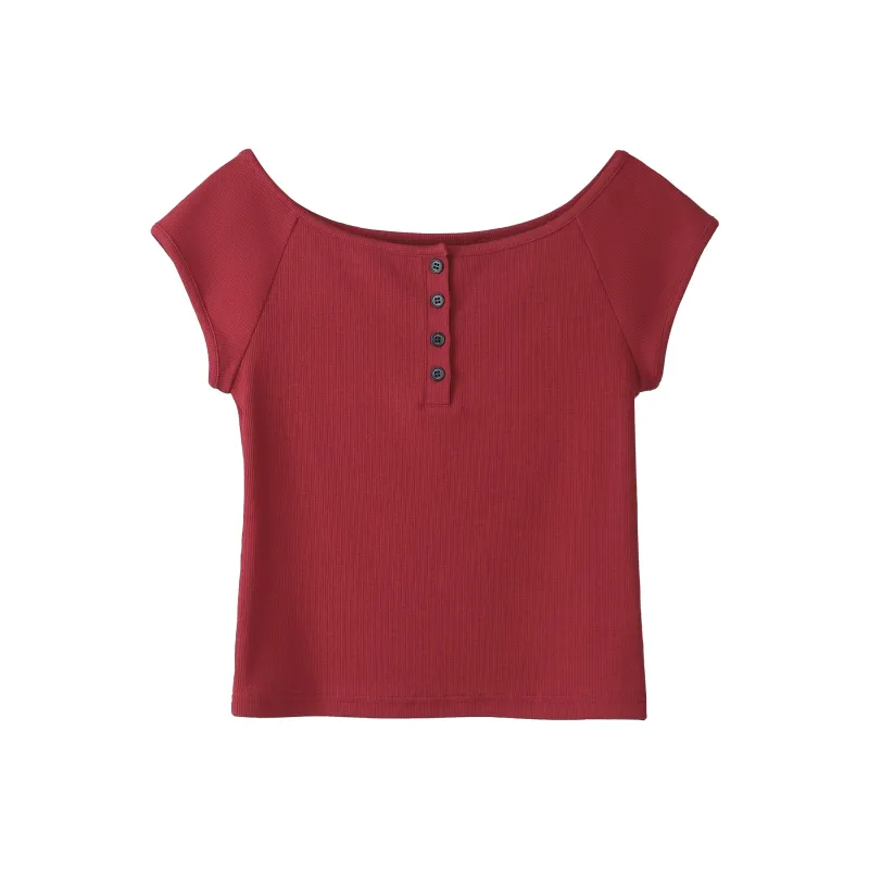 Fstudio Summer Crew Neck Fashion Solid Color Versatile Short Sleeved T Shirts Women's-8