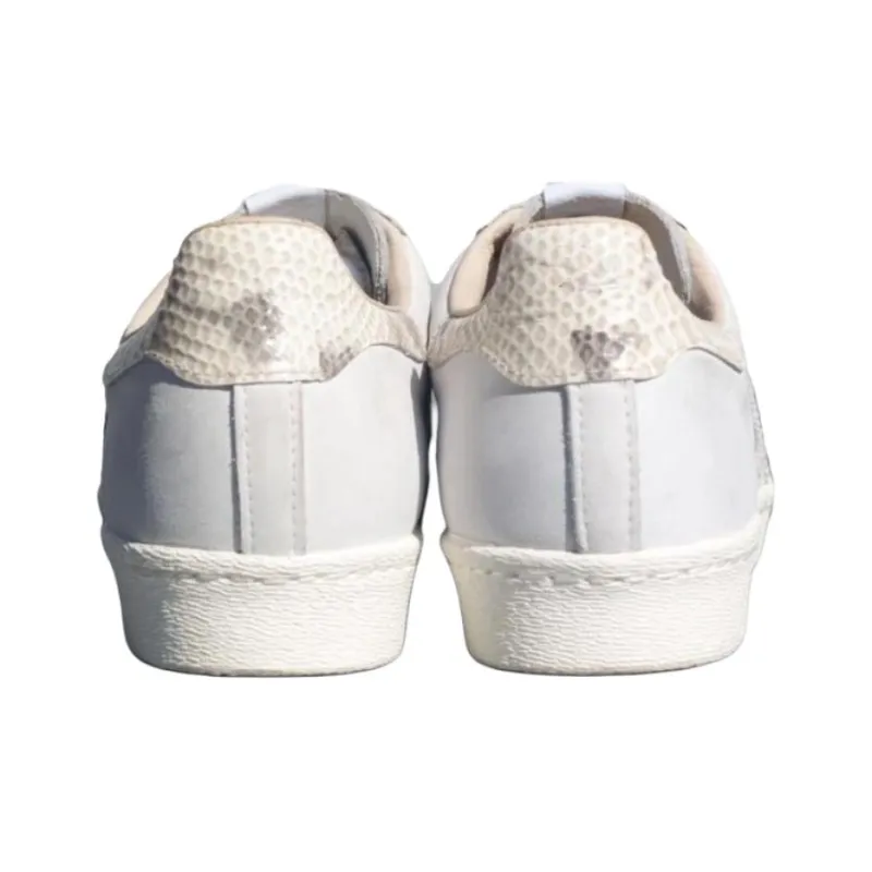 Adidas Originals Superstar 80s Wear resistant And Lightweight Low Top Skateboard Shoes Men's White-4