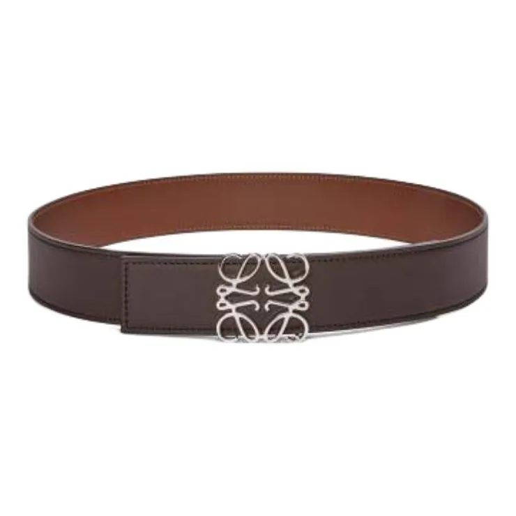 LOEWE Calfskin Leather Belts Unisex Black Width 4 Cm-0