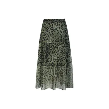 Little Pull Casual Long Skirts Women's Leopard Print