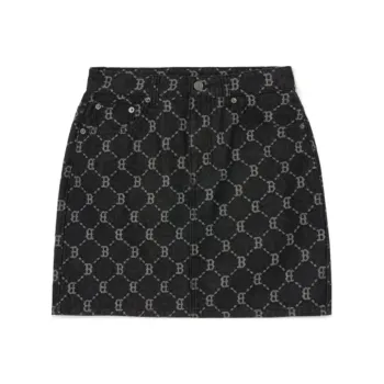 MLB Dia MonogramBOSTON REDSOX Chân Váy Denim Short Skirts Women's Black
