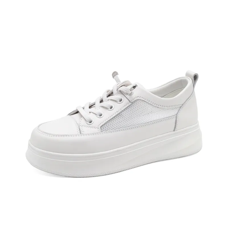 HARSON Slip Resistant, Abrasion Resistant, Breathable Low Top Skateboard Shoes Women's White-0