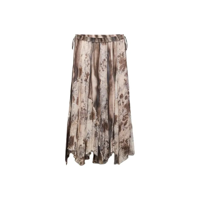 ZARA ZW Series Casual Long Skirts Women's Multicolor-0