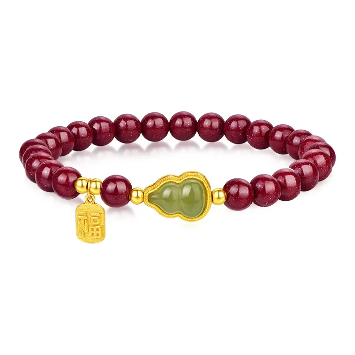 JINLIUFUJIXIANG Reconstructed Cinnabar Bracelets Unisex-0