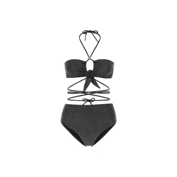 GUCCI G Logo Motif Plaque Halterneck Swimsuit