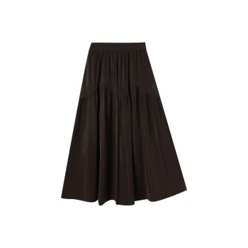 XIANGYING Casual Long Skirts Women's Coffee