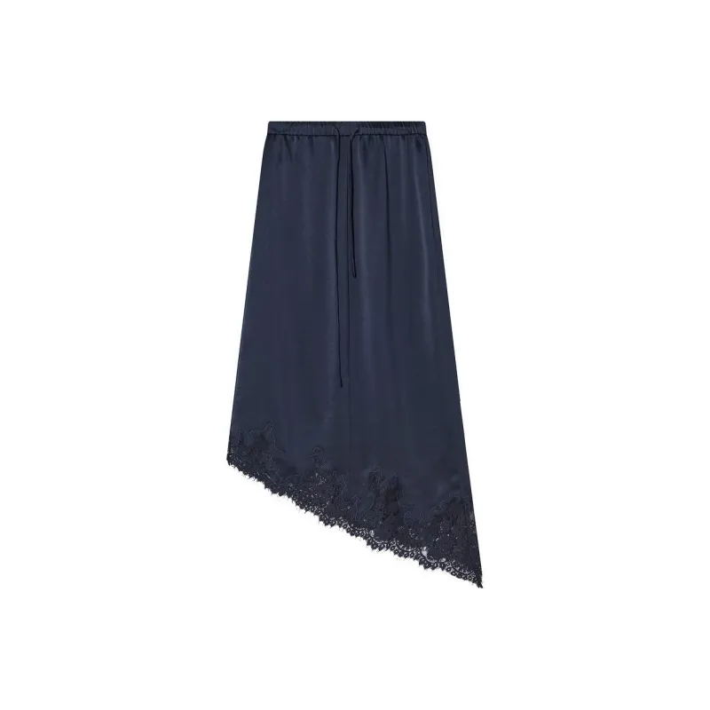 COVERINS Casual Long Skirt Women's Navy Blue-0