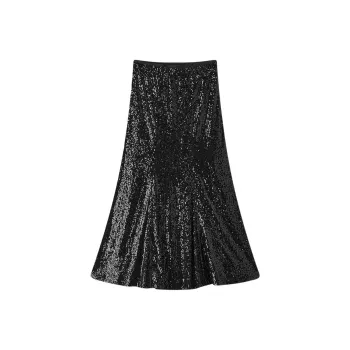 EICHITOO Casual Long Skirts Women's Black