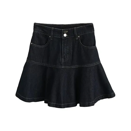 RUBIN Denim Short Skirts Women's Blue-0